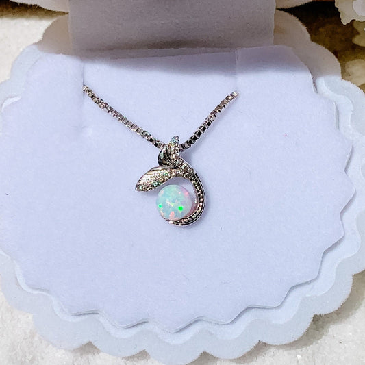 Dainty Opal Necklace | Mermaid Necklace | White Opal Necklace | Ocean Necklace | Mermaid Pendant | Beach Necklace | Coastal Necklace