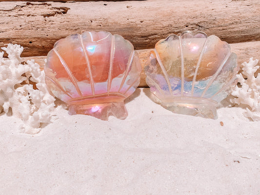 Rose Quartz Seashell | Quartz Scallop Shell | Amethyst Seashell | Seashell Carving | Crystal Seashell | Quartz Seashell | Carved Seashell