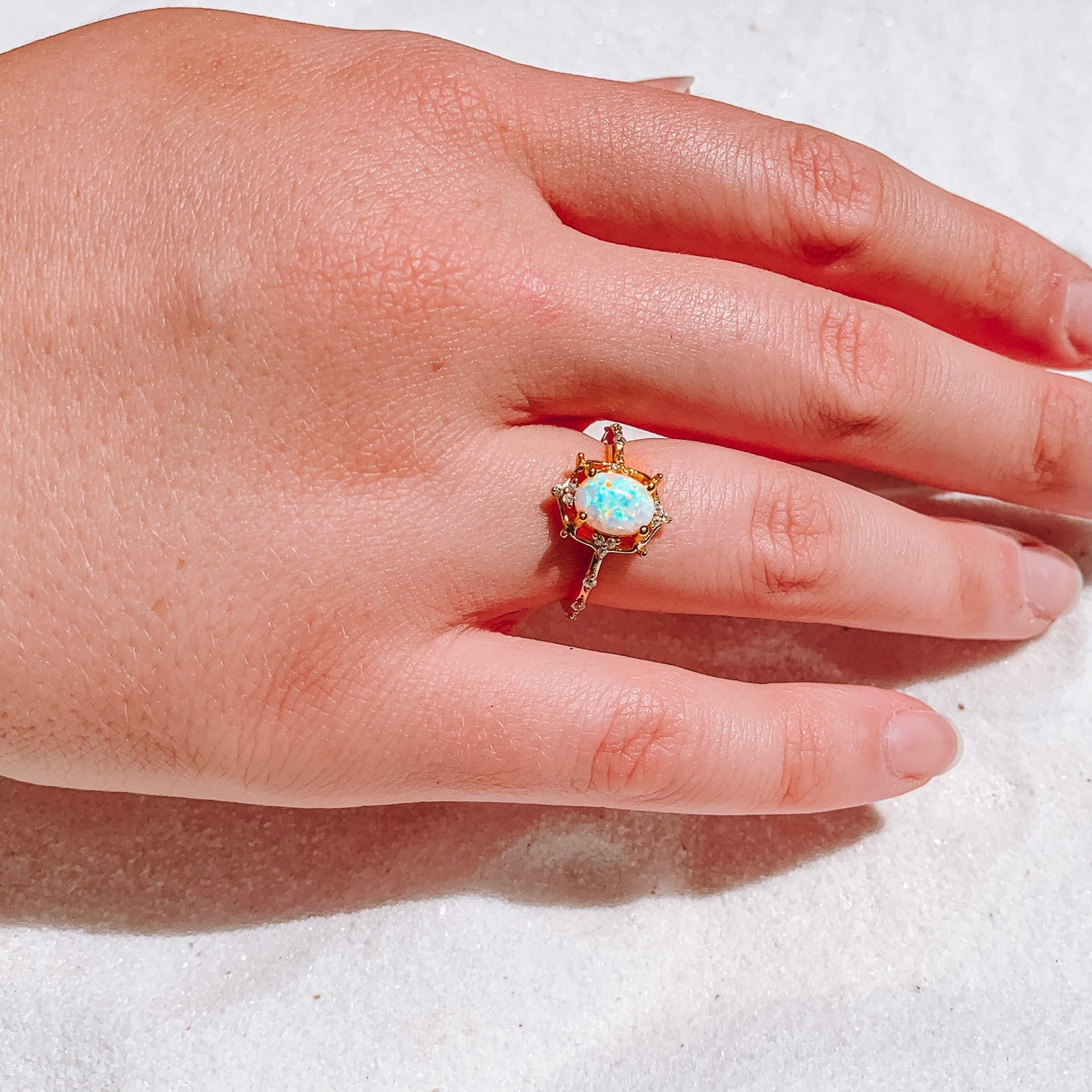Vintage Opal Ring  | Stirling Silver Opal Ring | White Fire Opal | Vintage Inspired Opal Ring  | Vintage Style Ring | Antique Opal Ring