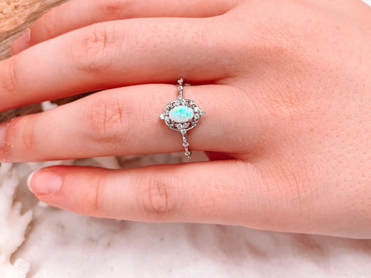 White Opal Ring  | Dainty Opal Ring | Victorian Opal Ring | Vintage Style Opal Ring | Fire Opal Ring | Antique Style Opal Ring