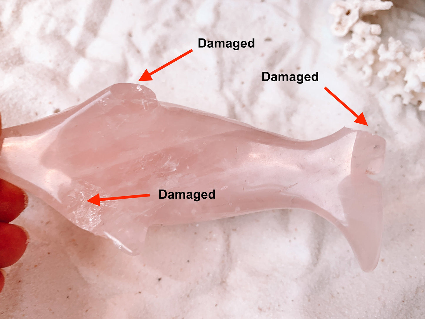 5-inch Rose Quartz Dolphin | Dolphin Crystal Carving | Carved Dolphin | Rose Quartz Carving | Dolphin Figurine | Quartz Crystal Dolphin
